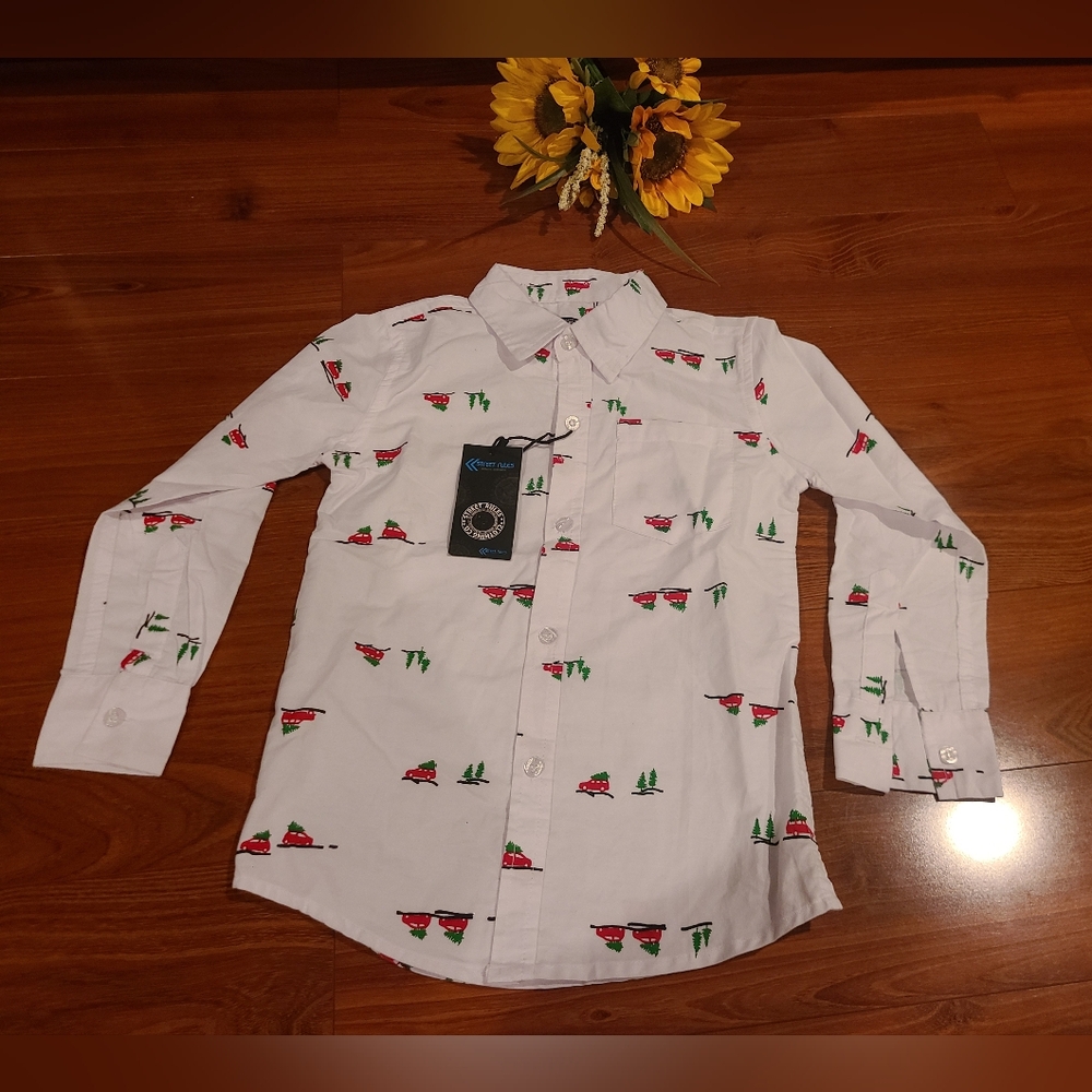 Street Rules Christmas Theme Longsleeve Button Down Shirt